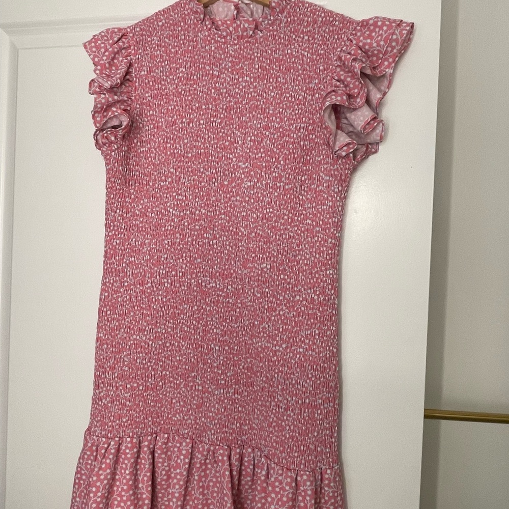 French Connection Pink Textured Mini Dress